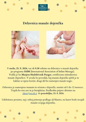 DELAVNICA MASAŽE DOJENČKA