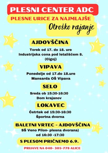PLESNO DOGAJANJE ZA NAJMLAJŠE