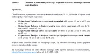 Krajevni urad ponovno nazaj