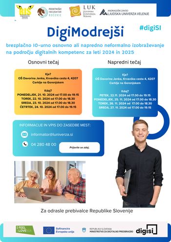 Digimodrejši - brezplačni tečaj računalništva v Cerkljah