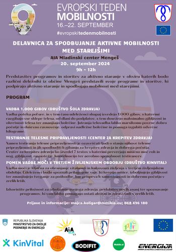 DELAVNICA ZA SPODBUJANJE AKTIVNE MOBILNOSTI MED STAREJŠIMI