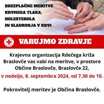 Vabljeni na meritve krvnih vrednosti!