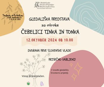 Gledališka predstava za otroke ČEBELICI TINKA IN TONKA