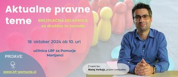 Brezplačna delavnica: statuti, varstvo osebnih podatkov v društvih / zavodih in oblike dela