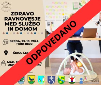 Zdravo ravnovesje med službo in domom - ODPOVEDANO
