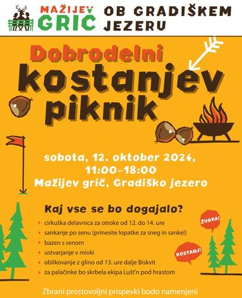 Dobrodelni kostanjev piknik ob Gradiškem jezeru