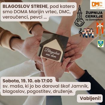Blagoslov prenovljene strehe Marijinega vrtca