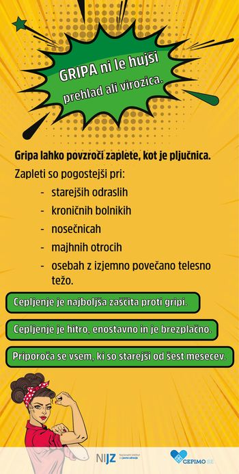Gripa ni le prehlad, lahko vodi v pljučnico in druge zaplete