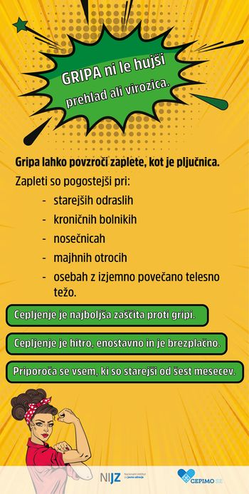 Gripa ni le prehlad, lahko vodi v pljučnico in druge zaplete