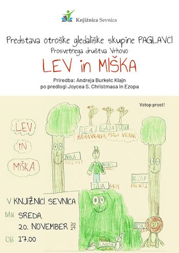 Predstava otroške gledališke skupine Paglavci LEV in MIŠKA