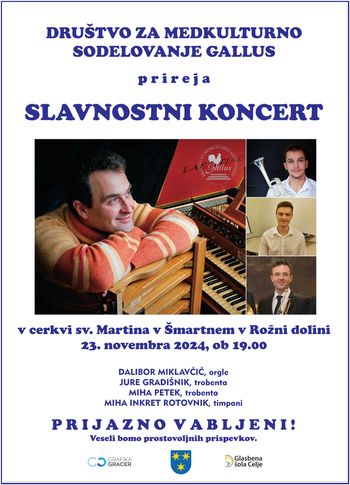 Povabilo: Slavnostni koncert na orglah ob spremljavi trobent in tolkal