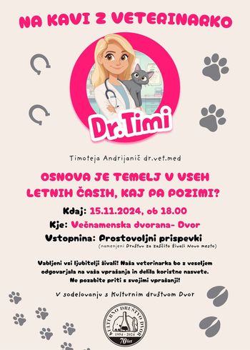 Na kavi z veterinarko dr. Timi - Osnova je temelj v vseh letnih časih. Kaj pa pozimi?