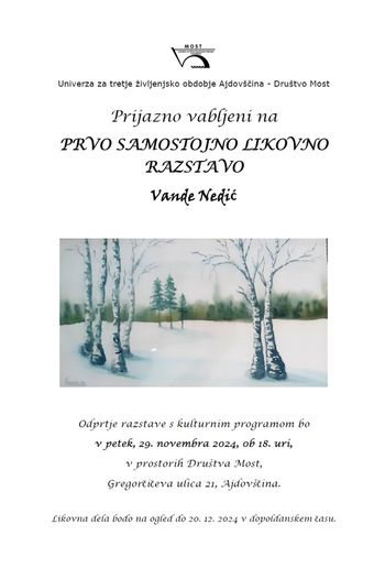 Samostojna likovna razstava Vande Nedić