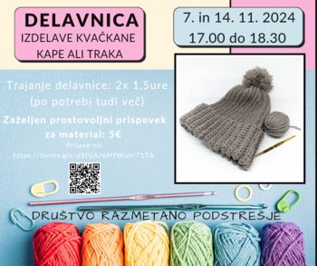 Delavnica izdelave kvačkane kape ali traka