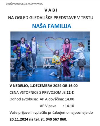 Gledališka predstava Naša familija v Trstu