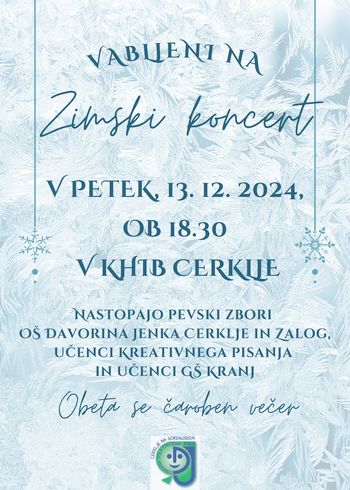 Zimski koncert OŠ Davorina Jenka Cerklje