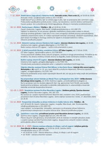 Dopolnjen program decembrskih prireditev, Občina Logatec