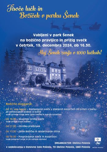 1000 lučk v parku Šenek in prihod Božička
