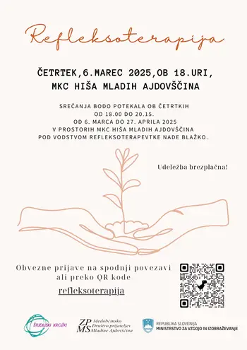 Povabilo k vpisu v študijski krožek Refleksoterapija