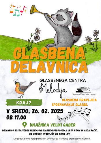 Glasbena delavnica v knjižnici Veliki Gaber