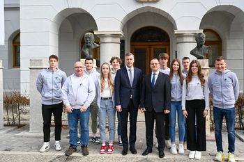 Sprejem slovenskih pokalnih članskih prvakov v atletiki