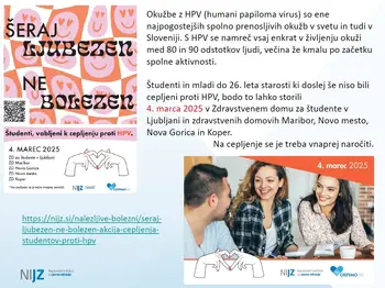 Šeraj ljubezen, ne bolezen - 4.marca bo potekala akcija cepljenja študentov proti HPV