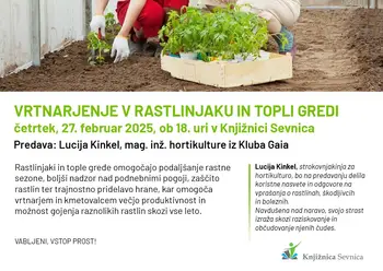 Predavanje Vrtnarjenje v rastlinjaku in topli gredi