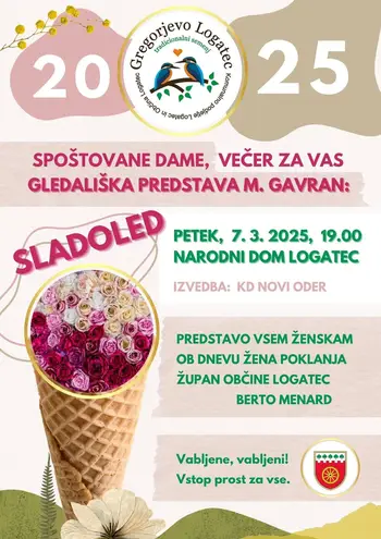 Gledališka predstava Sladoled ob dnevu žena, 7. 3. 2025, 19.00, Narodni dom Logatec