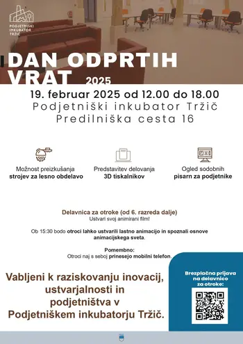 Dan odprtih vrat Podjetniškega inkubatorja Tržič