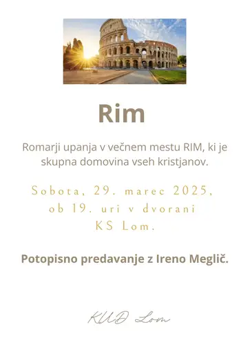  Rim - potopisno predavanje