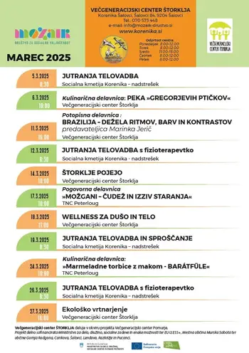 Večgeneracijski center Štorklja - marec 2025