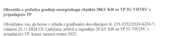 Izgradnja transformatorske postaje Ig Vrtec