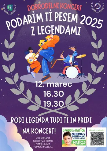 Dobrodelni koncert PODARIM TI PESEM z legendami 2025