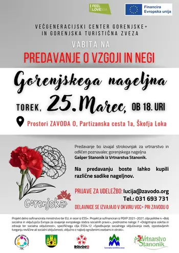 Predavanje o vzgoji in negi gorenjskega nageljna