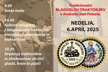 Blagoslov traktorjev v Andražu nad Polzelo