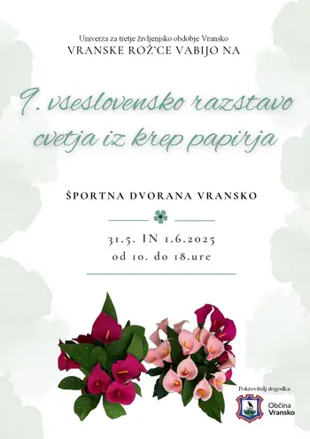 9. vseslovenska razstava cvetja iz krep papirja