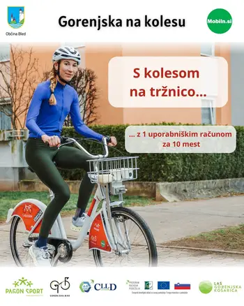S kolesom od "Popolnega zaveslaja" v Mali Zaki do postajališča Gorenjska.Bike pred Hotelom Park
