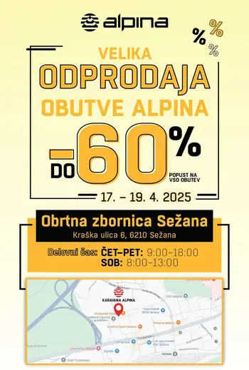 VELIKA ALPININA ODPRODAJA OBUTVE