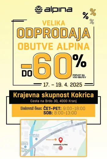 VELIKA ALPININA ODPRODAJA OBUTVE