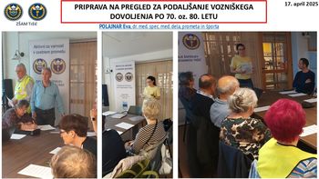 Strokovno predavanje »Podaljšanje vozniškega dovoljenja«