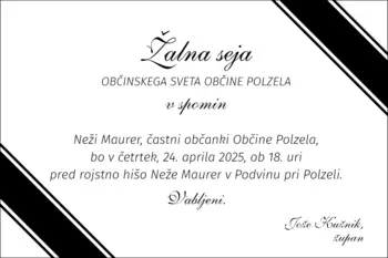 Žalna slovesnost v spomin Neži Maurer, častni občanki Občine Polzela