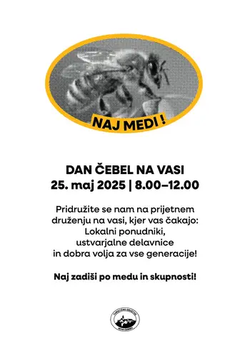 Povabilo na Dan čebel na vasi v Novi Cerkvi