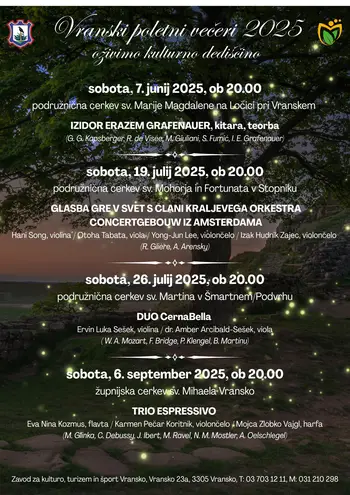 Vranski  poletni večeri 2025 – oživimo kulturno dediščino