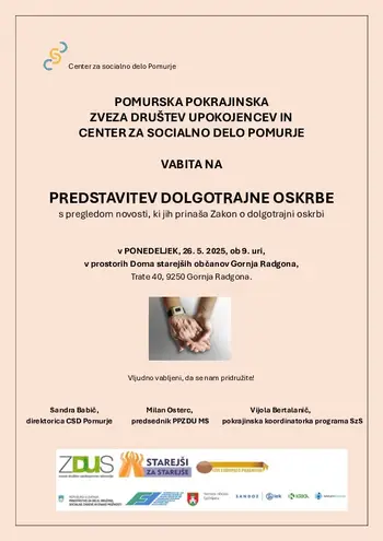 VABILO NA PREDSTAVITEV DOLGOTRAJNE OSKRBE 