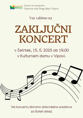 Zaključni koncert OŠ Draga Bajca Vipava 