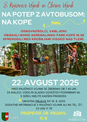 POLETNI POTEP S KNJIŽNICO VOJNIK – GREMO NA KOPE! PRESTAVLJENO NA 29. AVGUST!