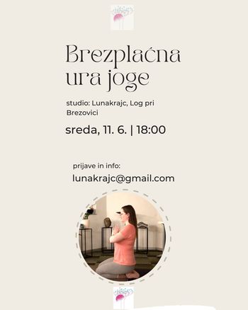 Brezplačna ura joge -  studio Lunakrajc 