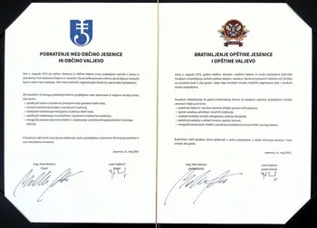 Obnovljena listina o pobratenju občin Jesenice in Valjevo (foto: Občina Jesenice)
