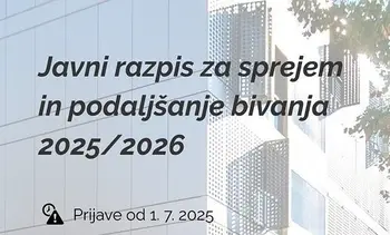 Objavljen razpis za sprejem in podaljšanje bivanja študentov v Ljubljani