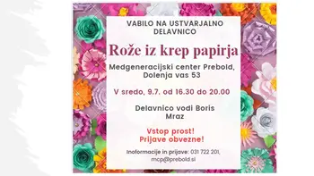 Vabilo na ustvarjalno delavnico, Izdelovanje rož iz krep papirja